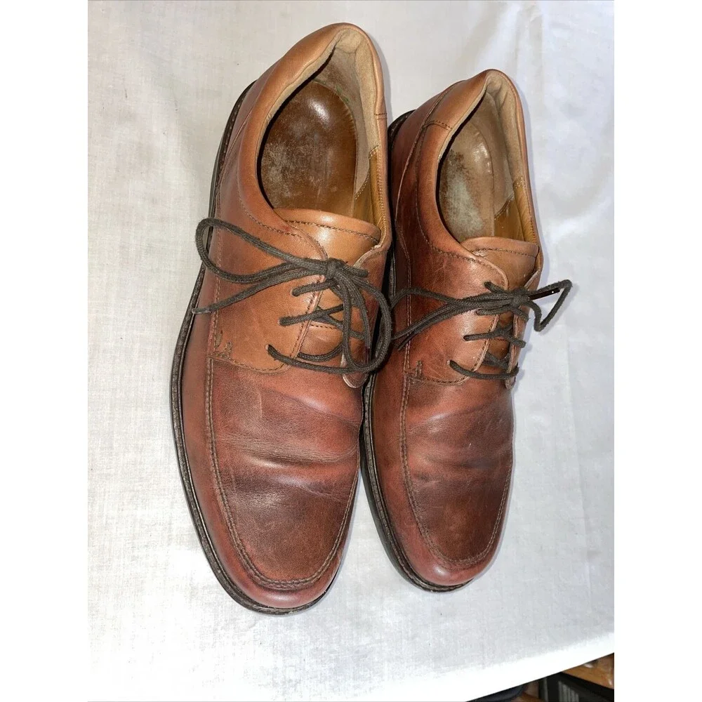 Ecco Dress Shoes Men’s Size 45 U.S. 11.5 M Brown Leather Oxfords Block Heels